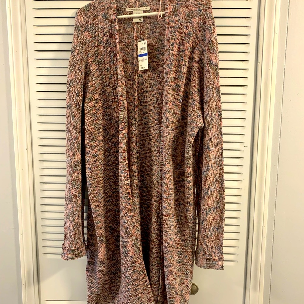 AMERICAN RAG LONG SLEEVE OPEN FRONT SWEATER. NWT. SIZE XL